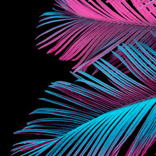 Lade das Bild in den Galerie-Viewer, Spannrahmenbild Neon Palmblätter Quadrat