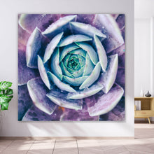 Lade das Bild in den Galerie-Viewer, Acrylglasbild Neonfarbene Sukkulente Quadrat