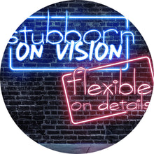 Lade das Bild in den Galerie-Viewer, Aluminiumbild gebürstet Neonfarbiger Spruch Mauer Kreis