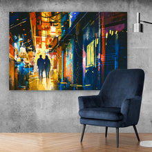 Lade das Bild in den Galerie-Viewer, Aluminiumbild gebürstet Night Life Digital Art Querformat