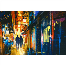Lade das Bild in den Galerie-Viewer, Spannrahmenbild Night Life Digital Art Querformat