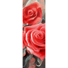 Lade das Bild in den Galerie-Viewer, Aluminiumbild gebürstet Gemälde Rote Rosen Panorama Hoch