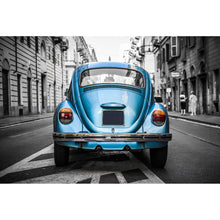 Lade das Bild in den Galerie-Viewer, Aluminiumbild Oldtimer Blau Querformat