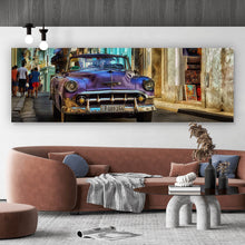 Lade das Bild in den Galerie-Viewer, Acrylglasbild Oldtimer Lila Panorama