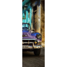 Lade das Bild in den Galerie-Viewer, Leinwandbild Oldtimer Lila Panorama Hoch