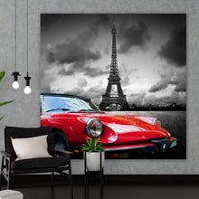 Lade das Bild in den Galerie-Viewer, Poster Oldtimer vor dem Eiffelturm Quadrat