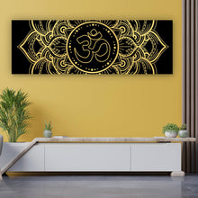 Lade das Bild in den Galerie-Viewer, Spannrahmenbild Om Symbol in Mandala Panorama