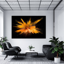 Lade das Bild in den Galerie-Viewer, Aluminiumbild gebürstet Orange Explosion Querformat
