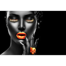 Lade das Bild in den Galerie-Viewer, Aluminiumbild Orangene Lippen No. 2 Querformat