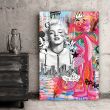 Lade das Bild in den Galerie-Viewer, Acrylglasbild Panther and Beauties Pop Art Hochformat