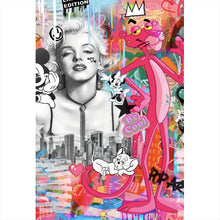Lade das Bild in den Galerie-Viewer, Leinwandbild Panther and Beauties Pop Art Hochformat