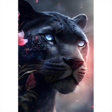 Lade das Bild in den Galerie-Viewer, Leinwandbild Panther Digital Art Hochformat