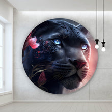 Lade das Bild in den Galerie-Viewer, Aluminiumbild gebürstet Panther Digital Art Kreis