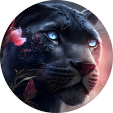 Lade das Bild in den Galerie-Viewer, Aluminiumbild gebürstet Panther Digital Art Kreis