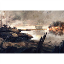 Lade das Bild in den Galerie-Viewer, Spannrahmenbild Panzer Digital Art Querformat