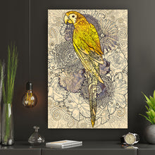 Lade das Bild in den Galerie-Viewer, Poster Papagei Fine Line Hochformat
