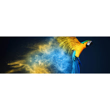 Lade das Bild in den Galerie-Viewer, Poster Papagei über bunter Farbexplosion Panorama