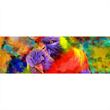 Lade das Bild in den Galerie-Viewer, Acrylglasbild Papageien Paar Modern Art Panorama