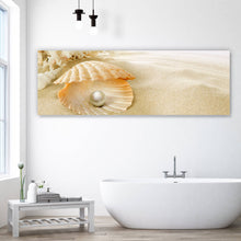 Lade das Bild in den Galerie-Viewer, Acrylglasbild Perle am Sandstrand Panorama