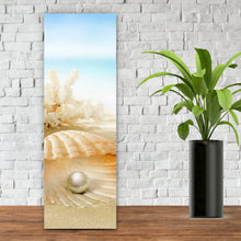 Lade das Bild in den Galerie-Viewer, Aluminiumbild gebürstet Perle am Sandstrand Panorama Hoch