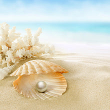 Lade das Bild in den Galerie-Viewer, Spannrahmenbild Perle am Sandstrand Quadrat