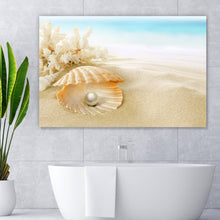 Lade das Bild in den Galerie-Viewer, Aluminiumbild Perle am Sandstrand Querformat