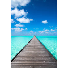 Lade das Bild in den Galerie-Viewer, Spannrahmenbild Pier über blauem Meer Hochformat