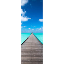 Lade das Bild in den Galerie-Viewer, Aluminiumbild Pier über blauem Meer Panorama Hoch