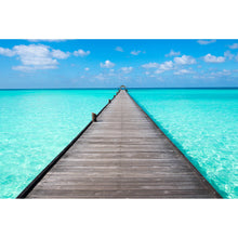 Lade das Bild in den Galerie-Viewer, Leinwandbild Pier über blauem Meer Querformat