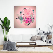 Lade das Bild in den Galerie-Viewer, Poster Pinke Kugel im Grunge Style Quadrat