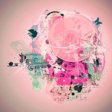 Lade das Bild in den Galerie-Viewer, Poster Pinke Kugel im Grunge Style Quadrat
