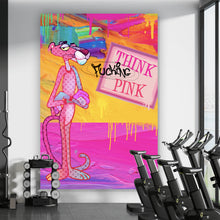 Lade das Bild in den Galerie-Viewer, Aluminiumbild Pinker Panther Abstrakt Hochformat