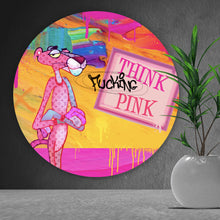 Lade das Bild in den Galerie-Viewer, Aluminiumbild gebürstet Pinker Panther Abstrakt Kreis