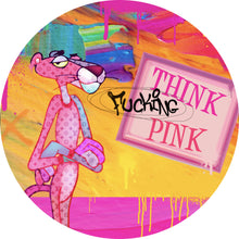 Lade das Bild in den Galerie-Viewer, Aluminiumbild gebürstet Pinker Panther Abstrakt Kreis