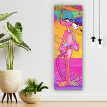 Lade das Bild in den Galerie-Viewer, Leinwandbild Pinker Panther Abstrakt Panorama Hoch