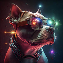 Lade das Bild in den Galerie-Viewer, Poster Pitbull galaktisch Digital Art Quadrat