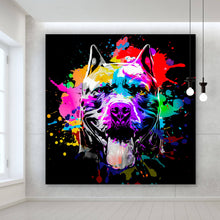 Lade das Bild in den Galerie-Viewer, Leinwandbild Pitbull Modern Art Quadrat