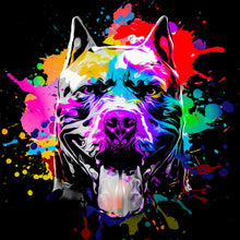 Lade das Bild in den Galerie-Viewer, Leinwandbild Pitbull Modern Art Quadrat