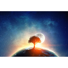 Lade das Bild in den Galerie-Viewer, Poster Planet Erde im Weltraum Querformat