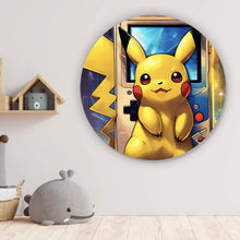 Lade das Bild in den Galerie-Viewer, Aluminiumbild gebürstet Poke Mon Comic Modern Art Kreis