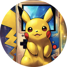 Lade das Bild in den Galerie-Viewer, Aluminiumbild gebürstet Poke Mon Comic Modern Art Kreis