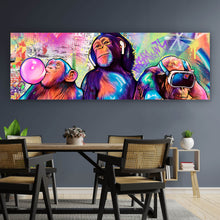 Lade das Bild in den Galerie-Viewer, Spannrahmenbild Pop Art Affen Panorama