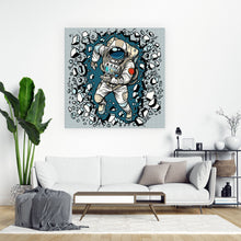 Lade das Bild in den Galerie-Viewer, Spannrahmenbild Pop Art Astronaut Quadrat