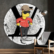 Lade das Bild in den Galerie-Viewer, Aluminiumbild Pop Art Bart No.1 Kreis