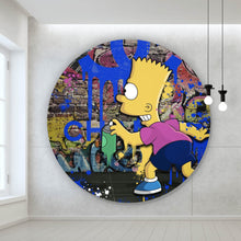 Lade das Bild in den Galerie-Viewer, Aluminiumbild gebürstet Pop Art Bart No.2 Kreis