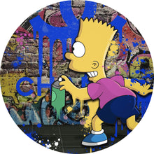 Lade das Bild in den Galerie-Viewer, Aluminiumbild gebürstet Pop Art Bart No.2 Kreis
