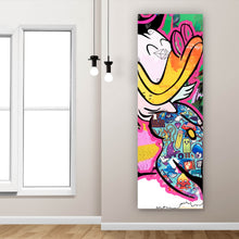 Lade das Bild in den Galerie-Viewer, Leinwandbild Pop Art Dagobert NFT Panorama Hoch