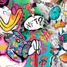 Lade das Bild in den Galerie-Viewer, Aluminiumbild gebürstet Pop Art Dagobert NFT Quadrat