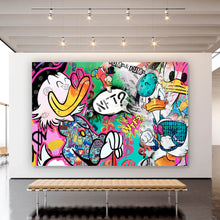 Lade das Bild in den Galerie-Viewer, Leinwandbild Pop Art Dagobert NFT Querformat