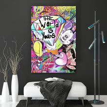 Lade das Bild in den Galerie-Viewer, Aluminiumbild gebürstet Pop Art Diamant Micky Hochformat